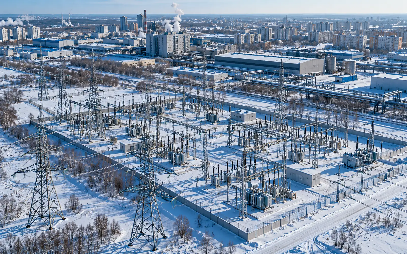 Подстанция в промышленном районе