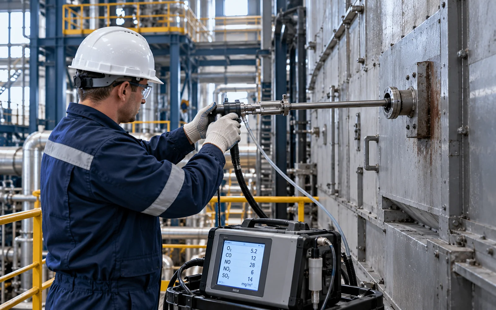 Отбор проб дымовых газов на котле